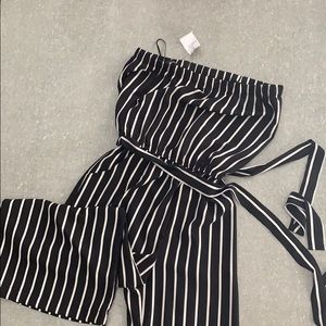 Striped Strapless Romper